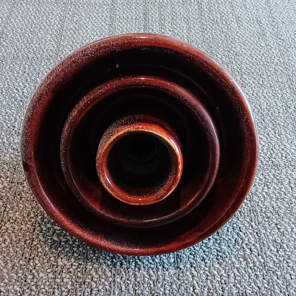 Vintage Lapp Brown Glazed Ceramic Electrical Insulator 367R Industrial 7.5"